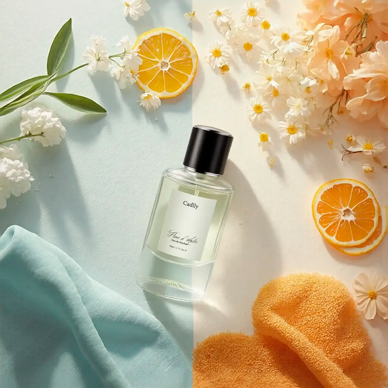 Flore d'Aube perfume by Cadlly. Fresh floral perfume for women with bergamot, freesia, and musk. Perfect for spring and summer, lasting up to 8 hours on skin.