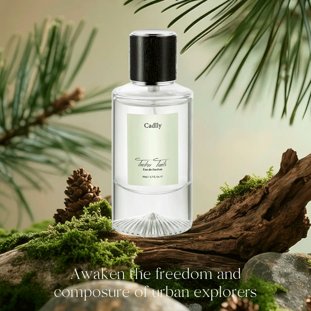Timber Trails perfume for man by Cadlly. Woody perfume for men with grapefruit, pepper, and cedarwood. Long-lasting scent ideal for cool seasons and evening wear.
